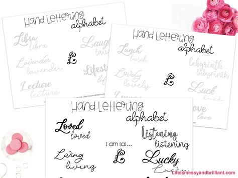 Letter L Hand Lettering Practice Sheets - Hand Lettering Worksheets