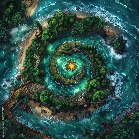 island Battlemap DnD,RPG Map for Dungeons and Dragons, Sea,game ...