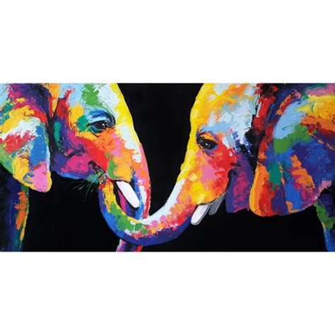 Colorful Elephant Wall Art - Buy Canvas Paintings Online l Royal Thai Art