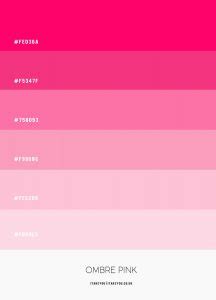 Ombre Pink Colour Scheme | Shades of pink gradient colour palette