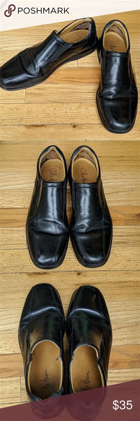 Cole Haan Nike Air Black Leather Slip Ons 10.5 | Black leather slip ons, Leather slip on shoes ...