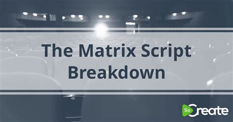 SoCreate - The Matrix Screenplay PDF Download