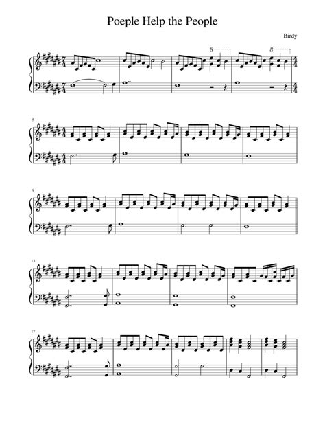 People help the People - Birdy Sheet music for Piano (Solo) | Musescore.com