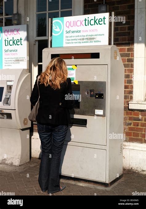 Ticket Machine at Railway Station Stock Photo - Alamy