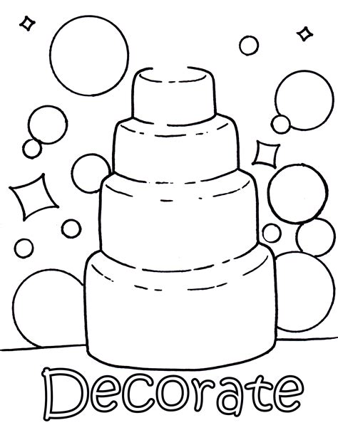 cakedecorate.png (2497×3256) | Wedding coloring pages, Wedding with kids, Wedding activities