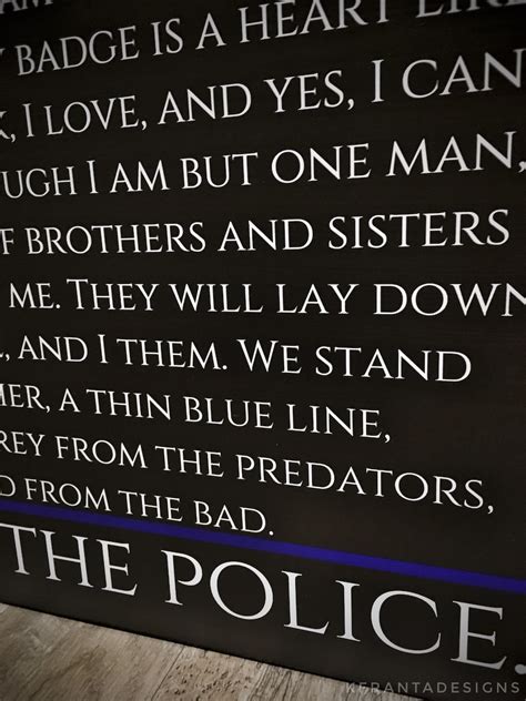 Thin Blue Line We Are the Police End of Watch Quote Wood - Etsy