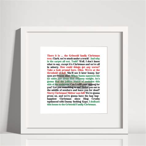 National Lampoon's Christmas Vacation Movie Quotes Print Christmas ...