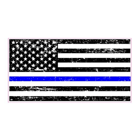 Police Blue Line Distressed Black Flag Sticker - U.S. Custom Stickers