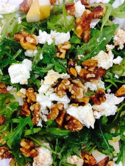 Rockets Salad with Chinese Pear, Walnuts & Crumbled Goat Cheese. Balsamic Vinaigrette | Healthy ...