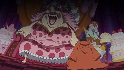 Jinbei Jinbe Jimbei stands toward Big Mom Charlotte Linlin - One Piece ...