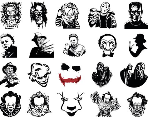 Horror Svg Movie Characters Svg Bundle Scary Characters | Etsy