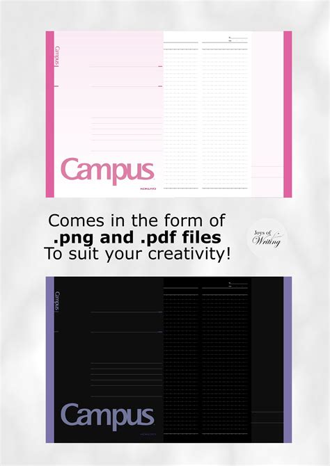 Kokuyo Campus Digital Notebook Style Template - Etsy