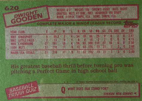 Stop Denying the Greatness of the 1985 Topps Dwight Gooden Rookie Card – Wax Pack Gods