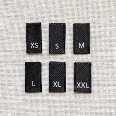 Woven Size Labels Black Letter Sizes Polyester - Etsy