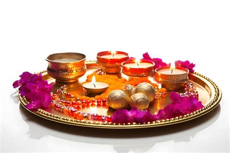 Traditional Diwali puja thali | Premium AI-generated image