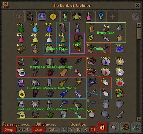 As requested: Full Slayer "Speed Banking" Setup with labels : r/BankTabs