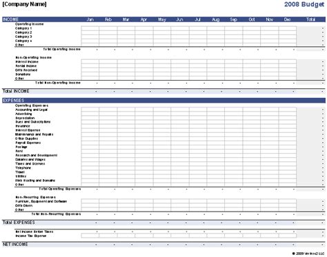 Business Budget Template for Excel - Budget your Business Expenses