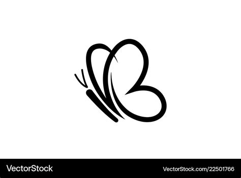 Abstract black cute butterfly logo Royalty Free Vector Image