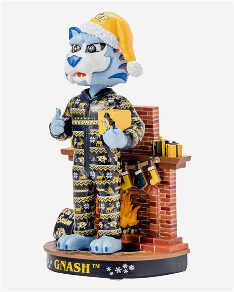 Gnash Nashville Predators Holiday Mascot Bobblehead FOCO