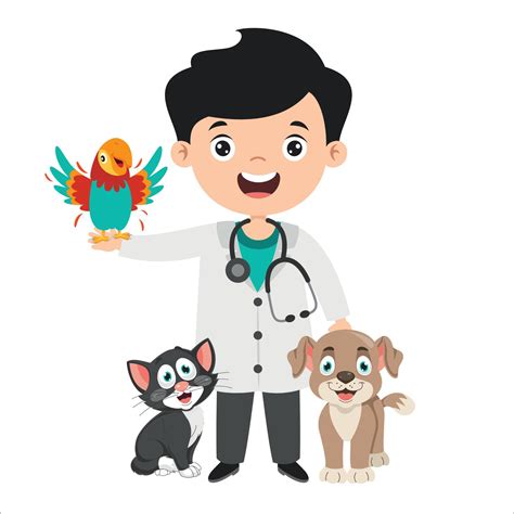 Cartoon Drawing Of A Veterinarian 5520216 Vector Art at Vecteezy