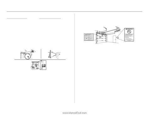 Wire the door control to the garage door opener, Attach the warning ...