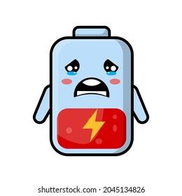 Cute Battery Low Cartoon Illustration Vector Stock Vector (Royalty Free) 2045134826 | Shutterstock