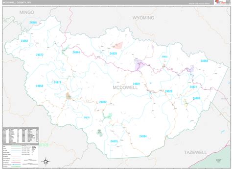 McDowell County, WV Wall Map Premium Style by MarketMAPS - MapSales