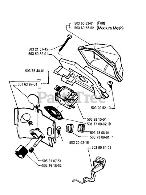 Husqvarna 51 - Husqvarna Chainsaw (1994-06) Air Filter/Carburetor Parts ...