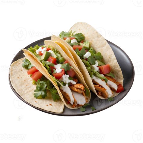 AI generated fresh homemade chicken tacos recipe isolated on ...