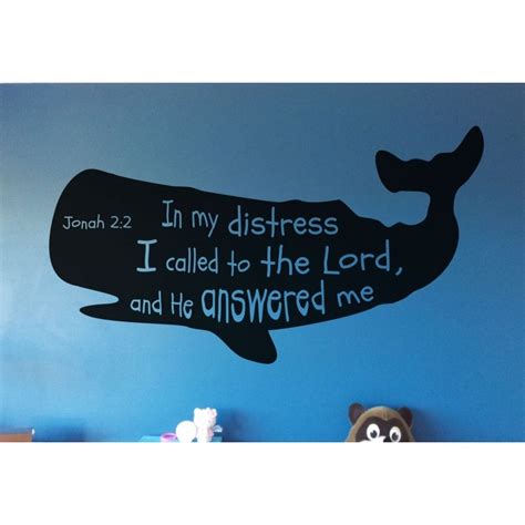 Jonah 2:2 In my distress,I called Lord Whale Bible Verse Wall Nursery ...