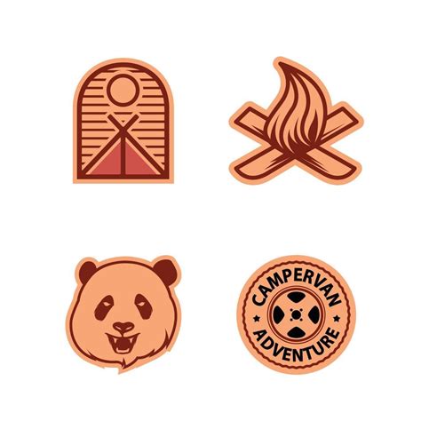 Badge Camp Set 9648017 Vector Art at Vecteezy