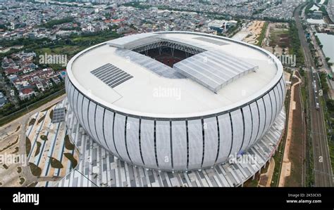 Aerial view. Construction of new football stadium for upcomming ...