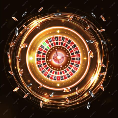 Premium Vector | Gold shine neon rotate casino roulette wheel with ...