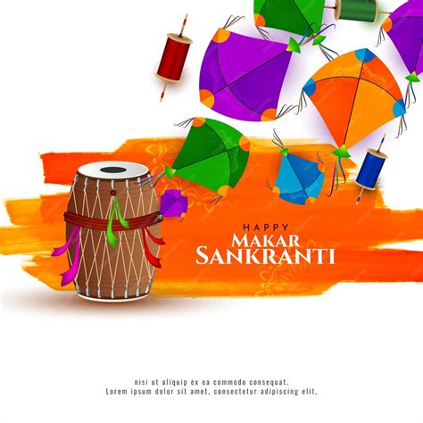 Free Vector | Makar sankranti cultural indian festival greeting card vector