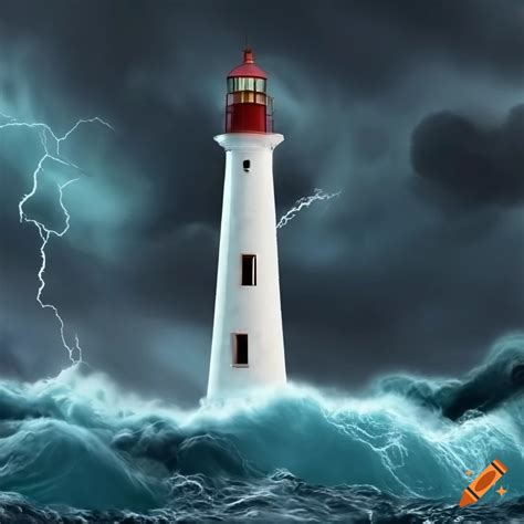 3d rendering of a lighthouse in a storm