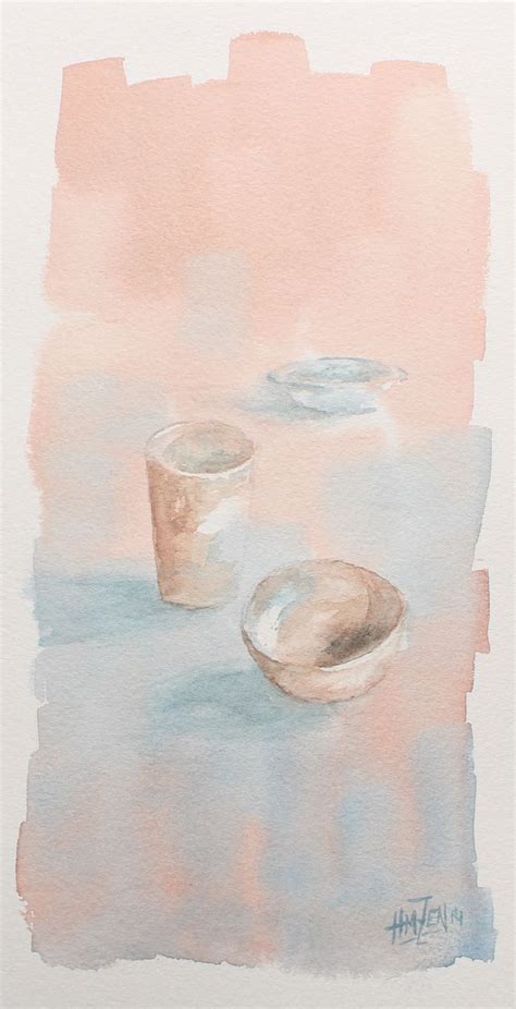 Postales de acuarela - Sencillo bodegón. Watercolor Postcards - Simple still life. HMZEN'14 ...