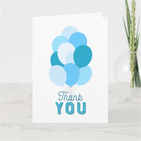 Blue Balloons Thank You Card | Zazzle.com