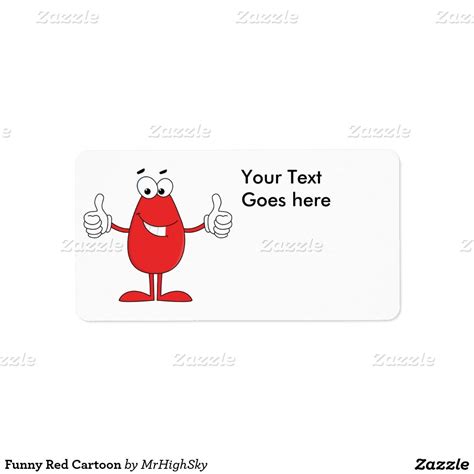 Funny Red Cartoon Address Label | Address labels, Funny, Return address ...