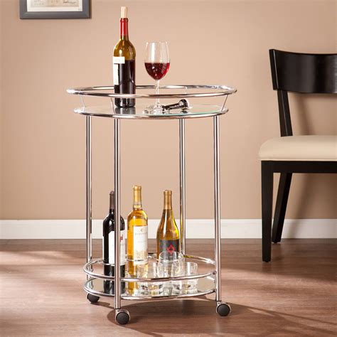 Crucio Rolling Glam Mini Bar Cart, Chrome by Ember Interiors - Walmart ...