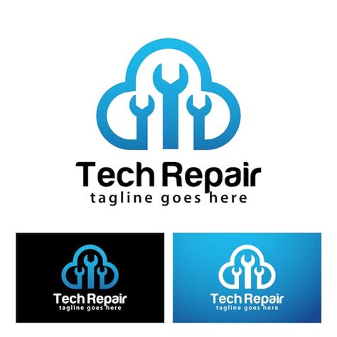 Premium Vector | Tech repair logo design template