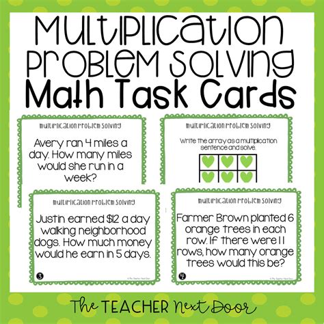 3rd Grade Multiplication Problem Solving Task Cards - The Teacher Next Door