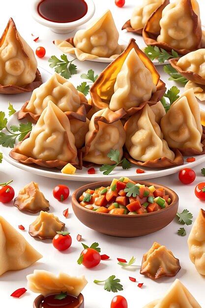 Premium AI Image | Deep fried samosas and dumplings gourmet