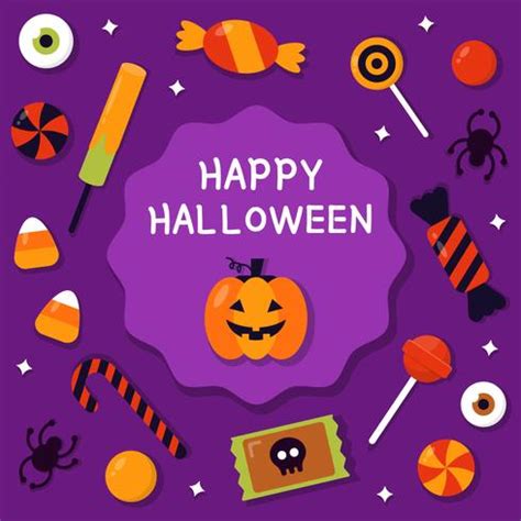 Happy Halloween With Candy Vector 242740 Vector Art at Vecteezy