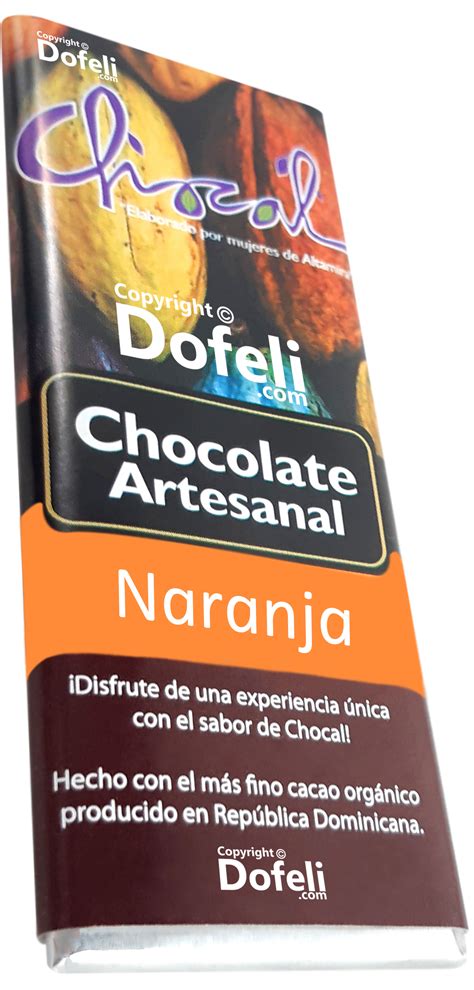 Chocal Dominican Artisan Orange Cocoa Cacao Chocolate Bar 28 g | Dofeli