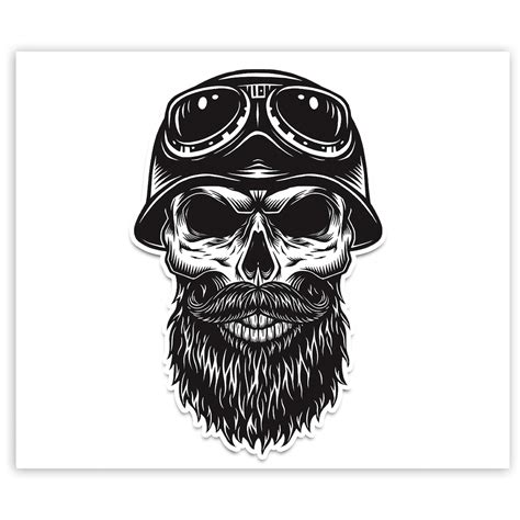 1 X Vinyl Sticker Biker Skull Motorcycle Man Decals for Bumper - Etsy