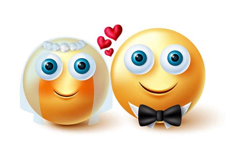 Emojis Hochzeitspaar Vektordesign 3d Emoji Braut Und Bräutigam ...