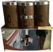 VINTAGE MID CENTURY MODERN STYLE CANISTER SET: FLOUR, SUGAR, COFFEE ...