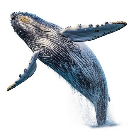 Premium AI Image | A blue whale is jumping out of the water.