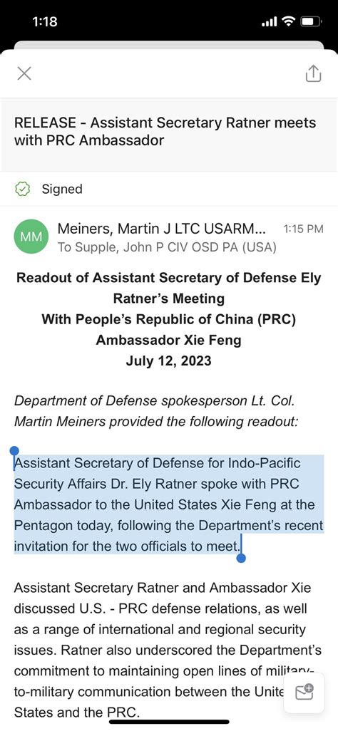 Lara Seligman on Twitter: "Just in: Assistant Secretary of Defense for Indo-Pacific Security ...