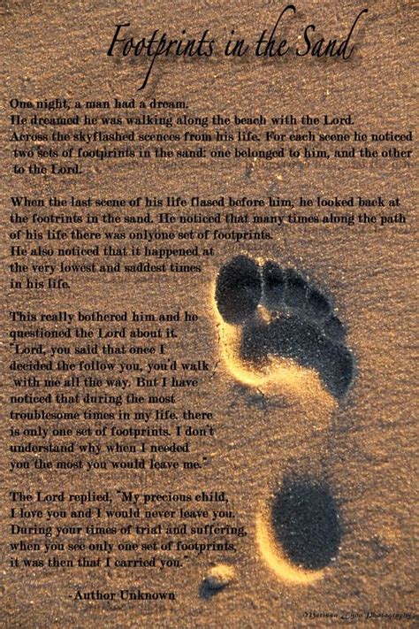 "Footprints in the Sand" (A Personal Favourite Poem) | Footprints in the sand poem | Pinterest ...